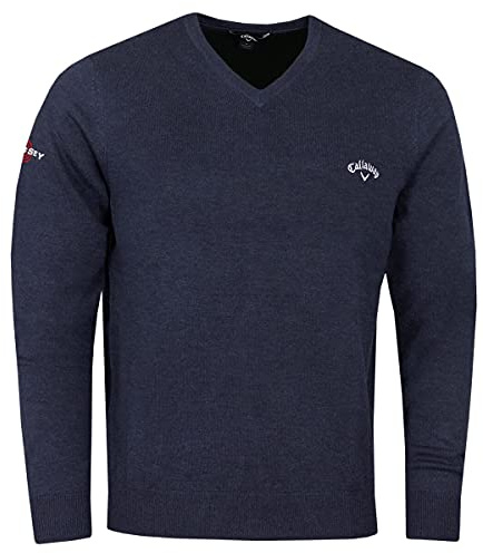 Callaway Golf Mens Odyssey LS V-Neck Sweater - Navy Heather Tour - L