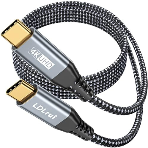 1.8M USB C to USB C Display Cable, 4K Video Output, 20Gbps Data Transfer & 100W PD Charging, USB 3.2 Gen 2x2 Cord for MacBook, iPhone 16/15, Samsung S24, Arzopa & Yodoit Type-C Portable Monitors