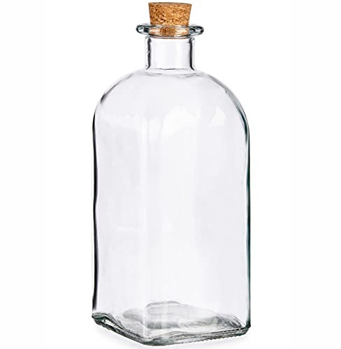 DKD Home Decor Botella de Cristal Vivalto Transparente Corcho Vidrio (1000 ml)