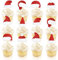 Kesote Cupcake Topper Weihnachten Kuchendeko 48x Fruit Picks Kuchen Dekoration Tortenstecker mit Glitzer Kinder Weihnachtshut (6 Motive)