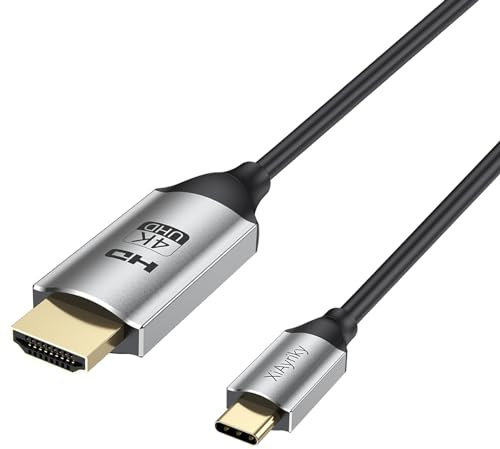 USB C to HDMI Cable 6FT, High Speed 4K@60HZ USB Type C to HDMI 2.0 Cord [Thunderbolt 3 Compatible], Updated Aluminum USBC to HDMI Cable for MacBook Pro/Air, iPad Pro, Galaxy, Surface, Dell XPS