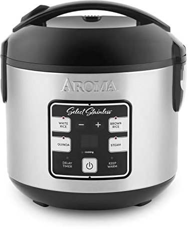 Aroma Housewares Select ARC-914SBDS - Arrocera digital (acero inoxidable, 4 tazas, sin cocinar)