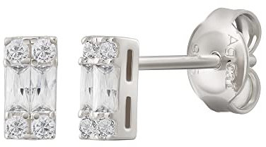 cai Damen Ohrstecker 925/- Sterling Silber 0,5cm Glänzend Zirkonia weiß 360221939R