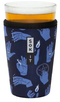 Sok It PintGlassSok Beer Glass Sleeve Insulated Neoprene Cover (Occult Hands, Pint Glass Sleeve)