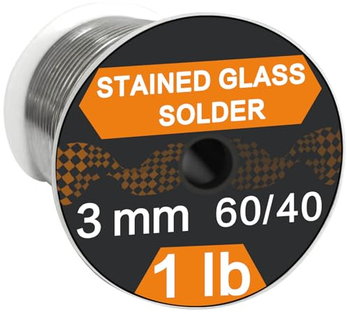 60/40 Solder for Stained Glass, 1/8(3mm) Dia, 1 lb Spool, Supplied by ANOSON