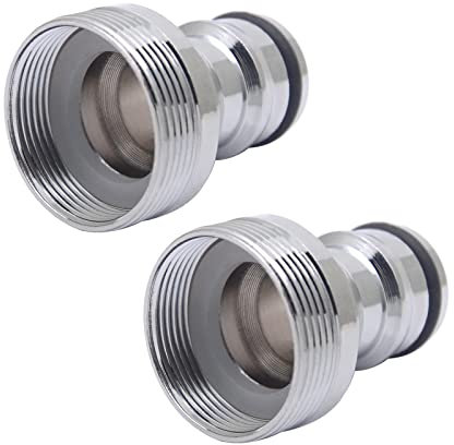 2 Stück Schlauchanschluss Armatur M24 Außengewinde Wasserhahn Adapter und M21 Weibliche Schlaucharmatur Schnellanschluss Set für Garten Küche Waschmaschine Universal Wasserhahn