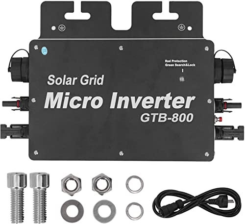 Kcolic Onduleur Réseau 800W Solaire, Contrôle WiFi IP65 Étanche 230V Micro-Onduleur Solaire, Système d'alimentation Photovoltaïque Micro-Onduleur