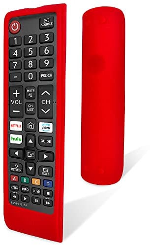 Samsung Smart TV Remote Sleeve - Silicone, Drop-Proof, Dust-Proof, Washable, Voice Remote Cover (Red)