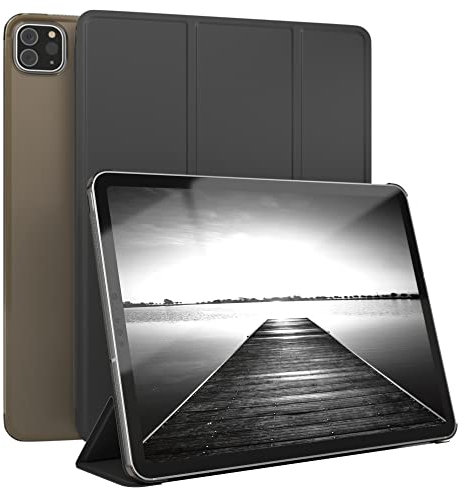 EAZY CASE - Coque de Protection Smartcase pour Tablette iPad Pro 11 (2018/2020/2021/2022), étui de Type Flip avec Support, Fonction Sleep Wake Up, en Similicuir Noir