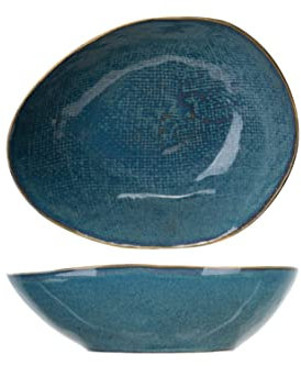 Cosy & Trendy Assiette Ovale creuse AICHA Bleu- 20X16,5XH5,5Cm-Lot de 6