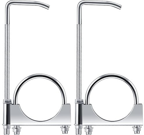 Datanly Exhaust Clamp 2pcs with Hanger Rear Muffler Hanger Universal Exhaust Hanger for Car Truck Pipe (2.5)