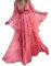 Robe longue avec col en V et col en V pour femme enceinte - Robe décontractée pour mariage, Rose, XL