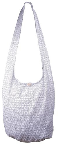 CCcollections Umhängetasche aus Baumwolle, große Boho-Hippie-Hobo-Handtasche mit 40 Drucken – Unisex-Umhängetasche (Small Star White)