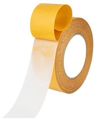 Naobznz Double Sided Fabric Tape Heavy Duty 2 inch X 66ft(20m) Super Sticky Clear Tape Fabric Double Sided Adhesive Tape Wide Double Sided Mounting Tape for Home Office Schoo