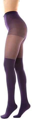 Gi&Gi 1026 Collants fantaisie pour femme, style parisien, vintage, 20-80 deniers, fabriqués en Italie, colorés, Violet foncé., S/M