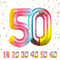 Ballons Anniversaire 50 Couleur - 100cm - Ballon Chiffre 50 Numéro 50 - Happy Birthday Decoration Ballons Fête d'anniversaire Ans Vole Grâce à l'Hèlium Ballons 50