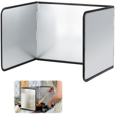 VFANDV Protector Pared Antisalpicaduras Cocina, Protector Salpicaduras Cocina 3 Lados Panel Protector Salpicaduras Cocina Plegable Protector contra Salpicaduras para Estufas y Sartenes (39x29x30cm)