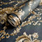 DLUCCA Tapeten Wallpaper Schwarze Damaskus-Tapete im europäischen Stil, dreidimensionale Tiefenprägung, Wohnzimmer-TV-Hintergrundtapete, 53 cm x 10 m