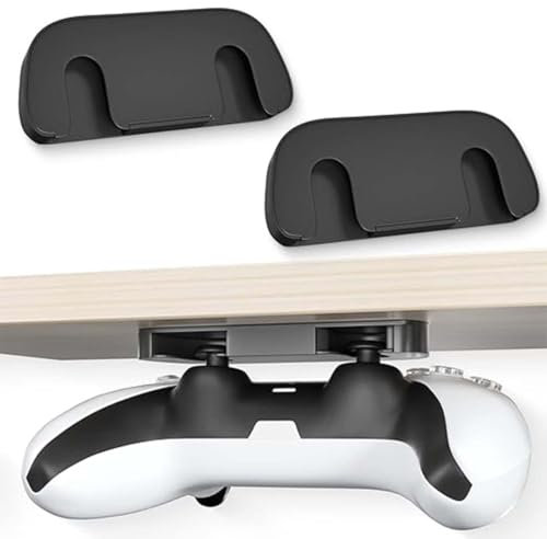 UYVPAER 2 Stück Ständer Für Ps5 Controller, Unterm Tisch Halterung Für Ps5, Horizontaler Tisch Halterung Mit Klebeband Für Ps4, Tisch Aufbewahrung Under Desk Holder Für Ps4/Ps5 Controller Zube