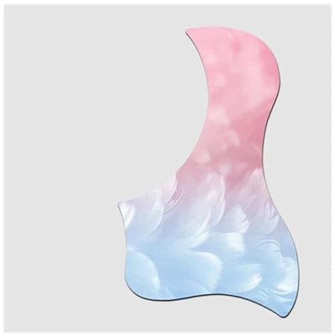 Gitarren-Schlagbrett-Zubehör, Furnierplatte, 41 Zoll, 40 Folk, Dekorativer, Transparenter Aufkleber Schlagbrett für Akustikgitarre(Pink)