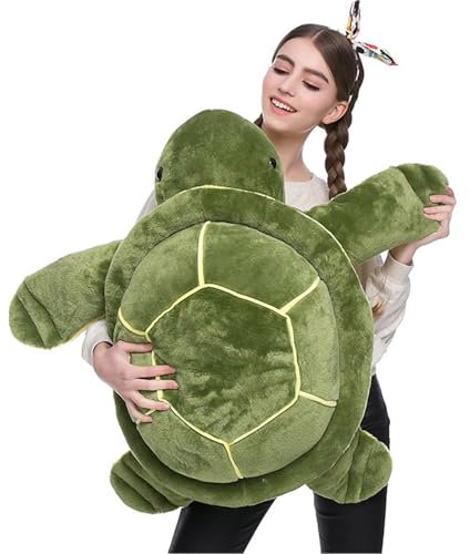 Schildkröte Kuscheltier, Plüschschildkröte Plüschtier große Schildkröte Plüschschildkröte Plüschtier große grüne Schildkröte Kuscheltier Schildkröte weiches Flauschiges Plüschtier (65 cm,Grün)