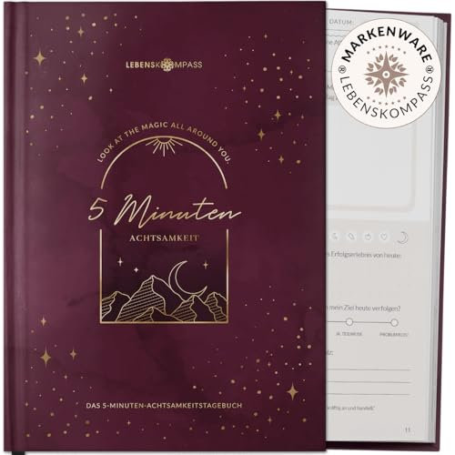 5 Minuten Achtsamkeitstagebuch “Sparkle” von Lebenskompass® - Tagebuch für mehr Dankbarkeit, Achtsamkeit, Selbstliebe & Motivation - Journal für deine Persönlichkeitsentwicklung