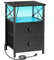 AMHANCIBLE Bedside Table, Side Table with Charging Station and Led Lights, Bedside Cabinet with 2 Fabric Storage Drawers, End Table, Sofa Side Table, Nightstand for Living Room, Black HET052LBK-1