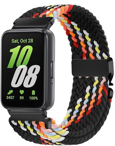 VELULYX Nylon Flechtband Kompatibel mit Samsung Galaxy Fit 3, Elastisches armband für Samsung Galaxy Fit 3 SM-R390 Herren Damen