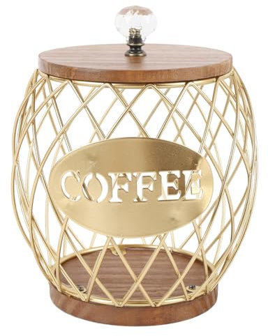Porta di Capsula del caffè Zpshyd POD a Forma di Frutta Elegante POD POD con Coperchio in Legno Decorazione per la Casa (Oro)