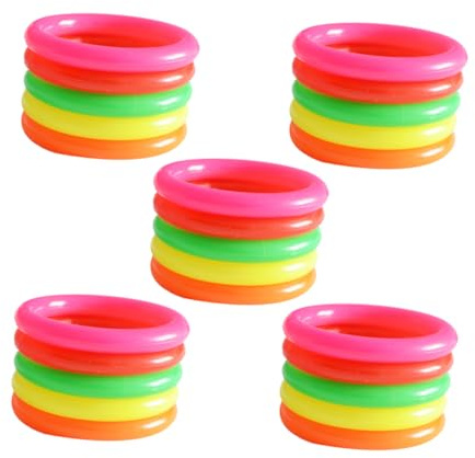 JOINPAYA 25pcs Plastic Throwing Rings Toss Rings for Boys and Girls for Toss Game Toys Lightweight and Design for Outdoor Play Random
