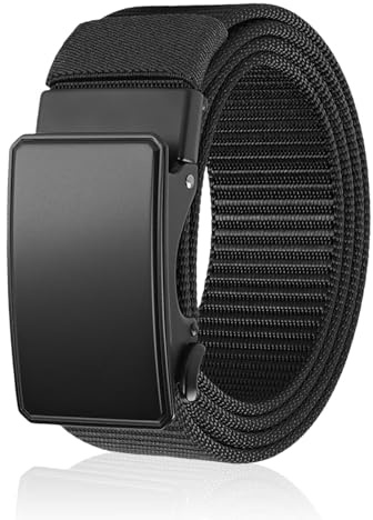 Aucuu Automatik Gürtel Herren, 115/125/135 cm Unisesx Webgürtel Herren Damen, Leinwand Arbeitsgürtel, Gürtel Herrengürtel Arbeitsgürtel für Geschäft Lässig Sport