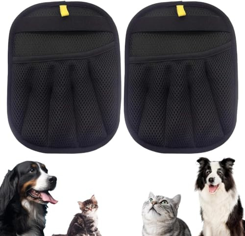 COMVASTARS 2 Stück Tierhaarentferner Handschuh, Fell Magnet handschuh, Antistatischer Elektrostatischer Katzenhaarentferner Handschuhs zur Tierhaarentfernung für Kleidung Sofas Teppiche Auto