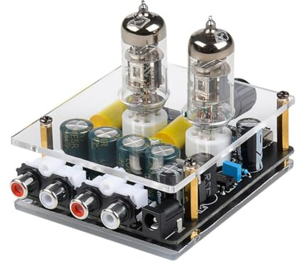 WIIYENA 6A2 Röhrenvorverstärker für HiFi-Heimkino, verbesserte Spannungsverstärkung mit 3-stufigem Wellenformschalter, für aktive Lautsprecher und Endstufen (DC 12-16V, kein Netzteil enthalten)