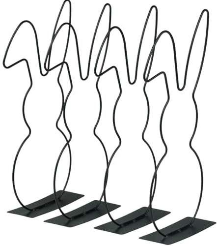 Viana Deko Hase Schwarz Metall Aufsteller Osterdeko 30cm 4er Set, 4 Stück