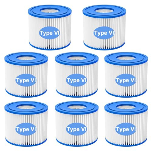 8 Pezzi Cartuccia Filtri per Piscina Tipo VI Cartucce per Bestway Lay Z Spa | Cartucce Filtranti di Ricambio Filtro Whirlpool para 58323 Miami, Vegas, Palm Springs, Hawaii, Monaco