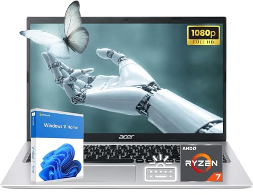 acer Aspire 3 15.6 FHD Laptop | 8-Core AMD Ryzen 7 Processor, Up to 4.5GHz | 24GB DDR4 RAM | 2TB PCIe SSD | Backlit Keyboard with Numeric Keypad | Windows 11 | Wi-Fi 6 | Business & Student Ready