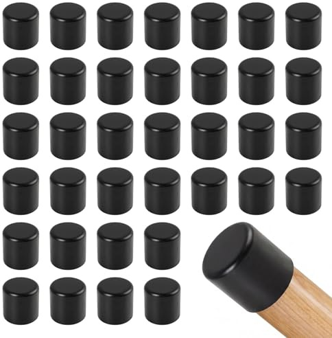 24 Stück Runde Stuhlbeinkappen D20mm, Schwarze Schutzkappen aus Gummi für Innen, und Außenmöbel Antirutsch Gummifuß, für Stuhlbeine, Gartenstühle, Rohre und Möbelpflege