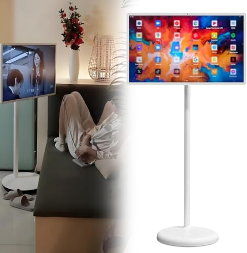 DECAKE 27-Inch Full-Featured Portable Tv | Integrates Tv/Computer/Tablet/Speaker In One, With A Built-In 7800mah Battery, Suitable For Outdoor Camping, And Supports Wireless Screen Mirroring. 4+64GB
