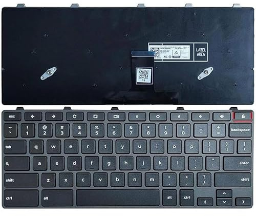 YANLUOZ Laptop US Layout Keyboard for for Chromebook 11 3100 5190 00D2DT 0H06WJ Laptop parts(With Lock Key)