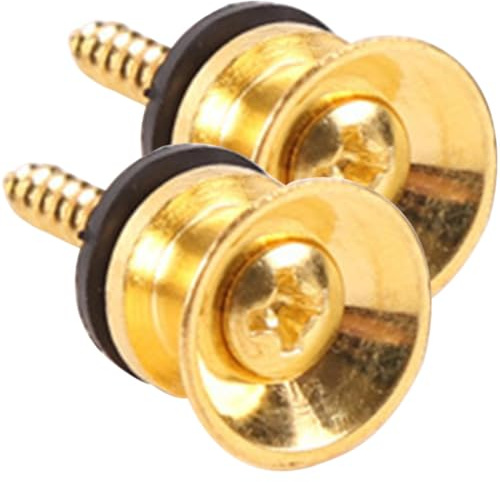 OATIPHO 2 Pièces Attache-courroie de Guitare en Métal Or Facile à Installer Bouton Antidérapant pour Guitare Acoustique et Basse, Accessoires Indispensables pour Sangle