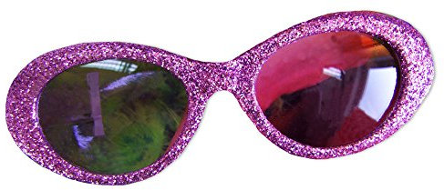 60er 70er Glitter Party Brille Oval - Lila