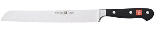 Wusthof 22,9 cm Double Wellenschliff Brotmesser Classic, schwarz, 9, schwarz