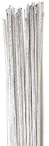 50 Pack Silver Metallic Florist Wire