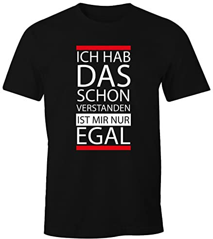 MoonWorks lustiges Herren T-Shirt - Ich hab das Schon verstanden, ist Mir nur egal - Fun-Shirt schwarz 4XL