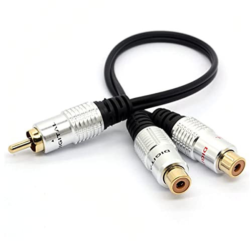 Cable divisor RCA 1 RCA mono macho a 2 RCA Phono hembra, cable adaptador Y, 0,3 m