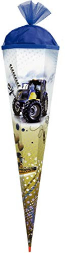 Schultüte - Traktor & Landmaschinen - 70 cm - Filzabschluß - Zuckertüte - mit Holzspitze - Roth - Jungen - Traktoren Bauernhof/Mähdrescher - Auto Trecke..
