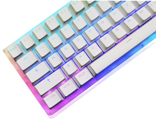 Womier K87 Mechanical Gaming Keyboard Gateron Switch TKL Hot Swappable Keyboard Partitioned RGB Backlit Compact 87 Keys for PC PS4 Xbox (Brown Switch,White) (Yellow Switch,White)