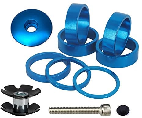 PLATTBK Fahrrad Vorbau Spacer 1 1/8 Mit Steuersatzkappe Ahead Gabel kralle MTB Headset Spacer 2mm / 3mm / 5mm / 10mm für Rennrad, BMX 10Stück