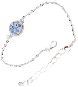 Vergissmeinnicht 925 Sterling Silber Armband echte Blume