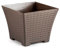 AC - Maceta Cuadrada - Fabricación en plástico – Diseño Rattan – Ideal como macetero, Tiesto, Recipiente para Plantas, Flores, balcón, terraza, jardín – 25 cm – Color Topo